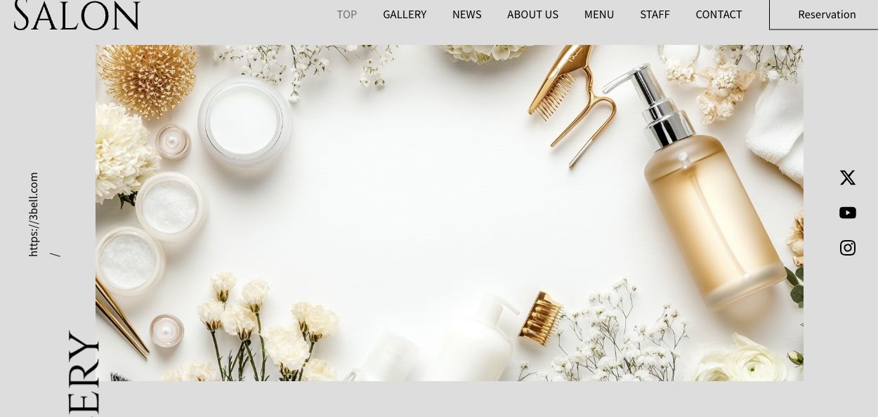 美容室SALONのWebサイト画面
